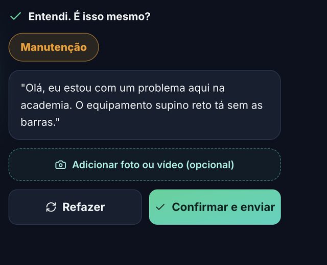 IA do Escuta. classificando o chamado como Manutenção